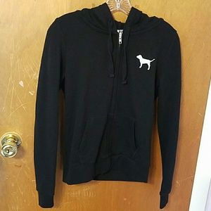 Pink full zip hooded sweatshirt euc