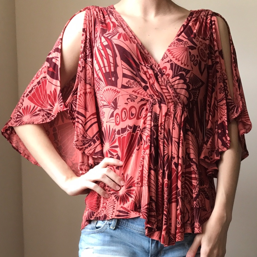 Coral Free People Blouse