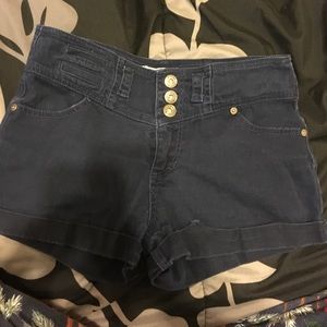 Dark Blue High Waisted Shorts
