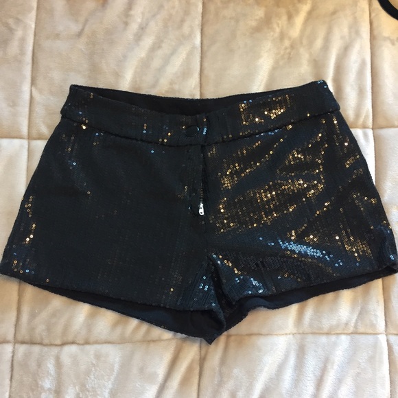 Black sequin shorts