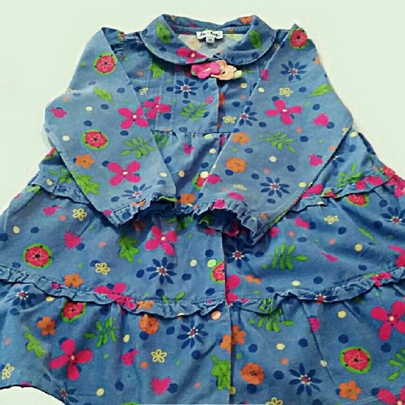 Periwinkle Flower Corduroy Dress