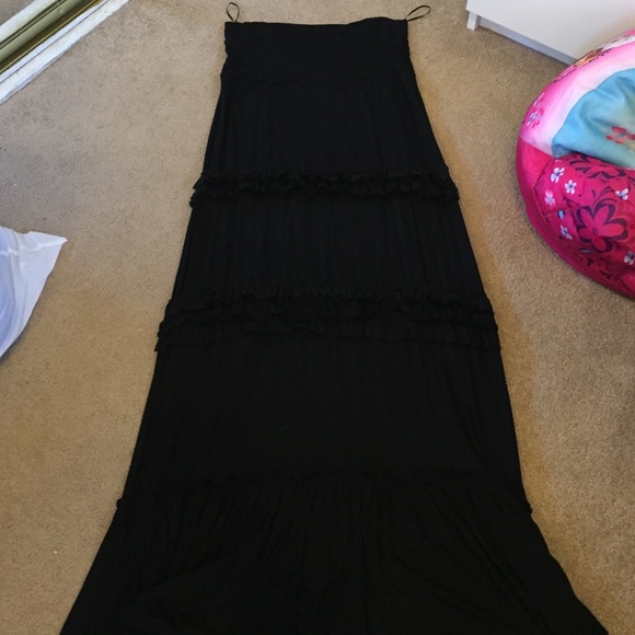 Women's size m black w/lace maxi skirt