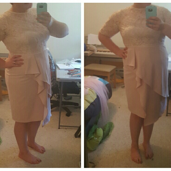 Blush Lace Cocktail Dress by Teri Jon