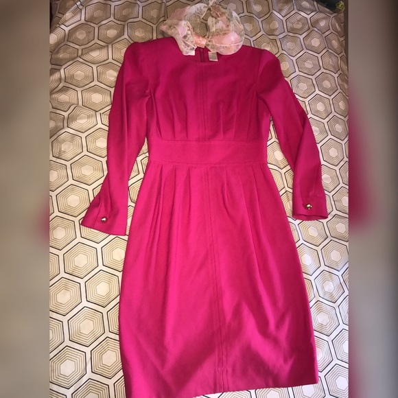 LIZ Claiborne hot  pink dress and scarf