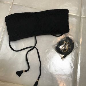 Victoria's Secret smocked bandeau swim top. Small