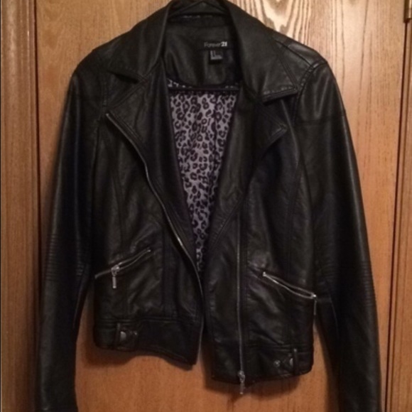 Faux Black Leather Jacket