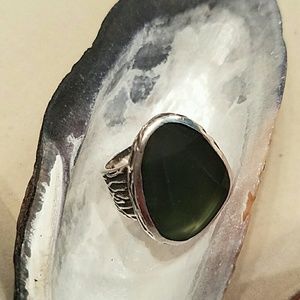 Silpada Green Oxidized Silver Ring