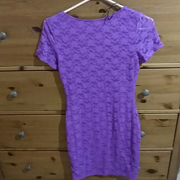 NEW h&m lavender bodycon lace embroidered dress XS - Picture 4 of 4