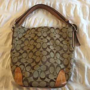 Coach signature monogram shoulder bag