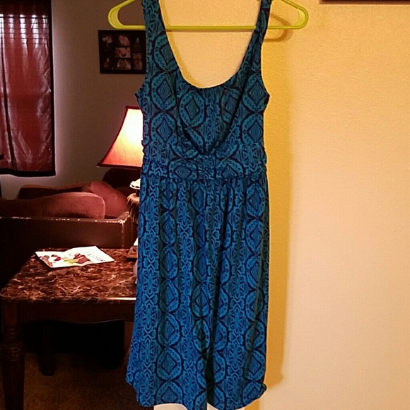 Blue patterned dress