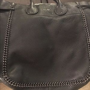 Black leather coach purse