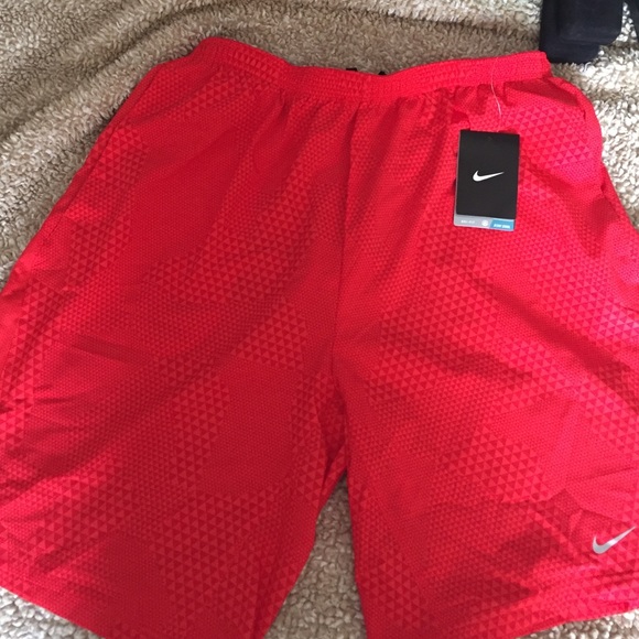 red nike dri fit shorts