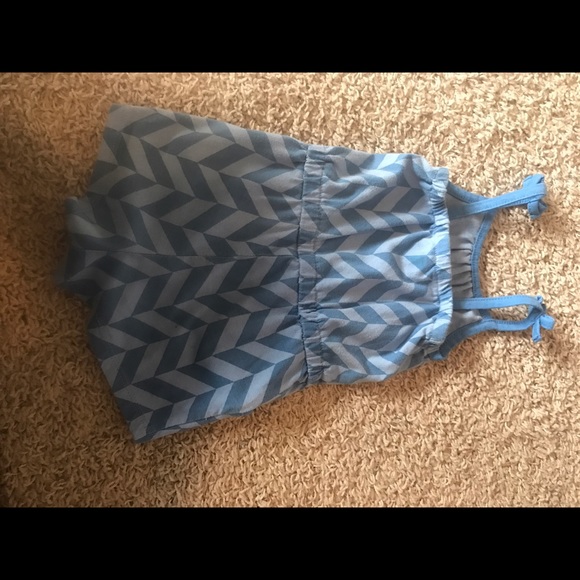 Blue chevron striped romper - Picture 2 of 4