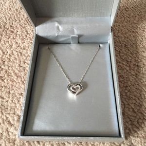 Double heart necklace (never worn)