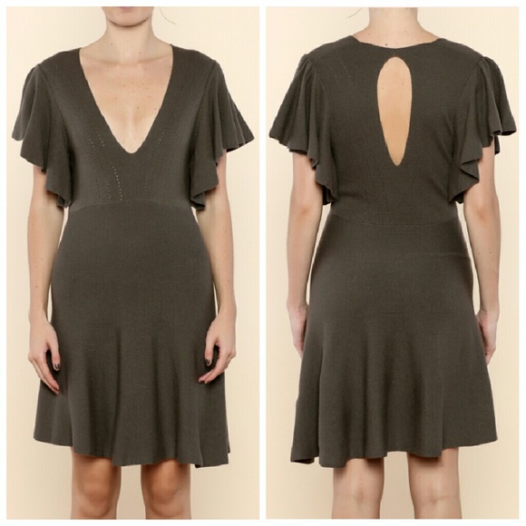 Free People Flutter Sleeve Sweater Dress - Picture 2 of 4