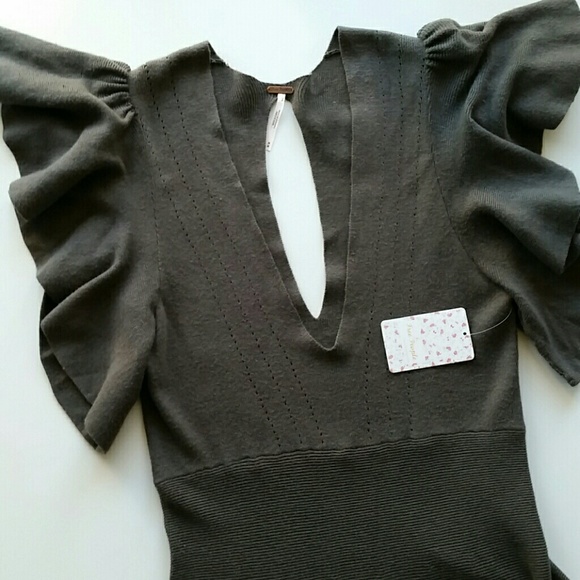 Free People Flutter Sleeve Sweater Dress - Picture 3 of 4