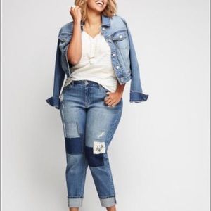 LANE BRYANT Patchwork & Crochet Denim