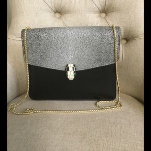 BVLGARI Calfskin Serpenti Flap Shoulder Bag