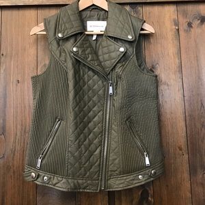 BCBGeneration olive faux leather vest