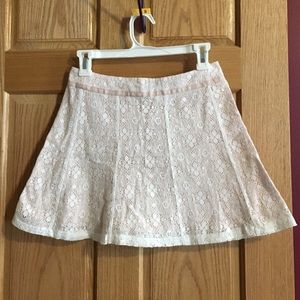 Lace light colored skirt