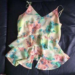 ASTR bright peplum tank