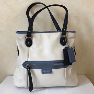 Coach white leather Tote