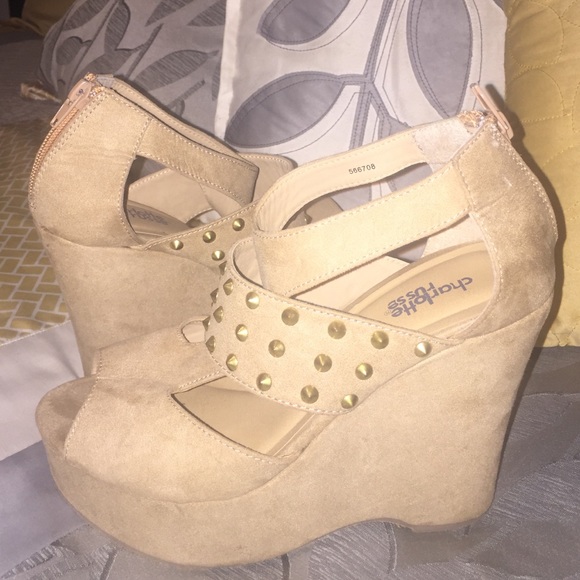 Beige wedges