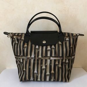Longchamp le pliage bamboo medium shoulder tote
