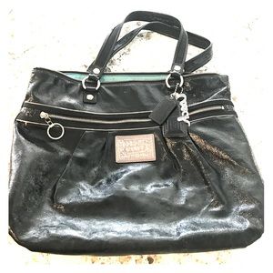 Black Poppy Coach Bag