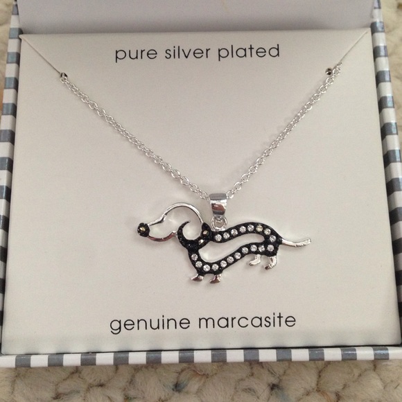 Le Vieux Marcasite Dog Pendant Necklace
