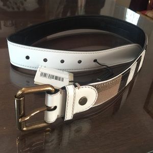Burberry waist belt white checker
