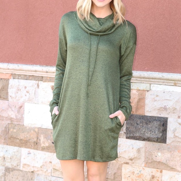 Olive dress with pockets