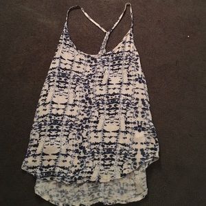 Ecote Blue and White Tie Dye Tank - S