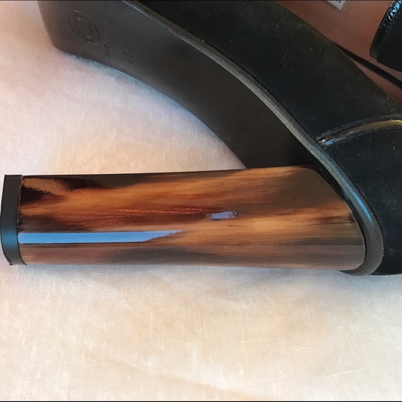 Dries Van Noten Suede Tortoise Shell Heels - Picture 3 of 4