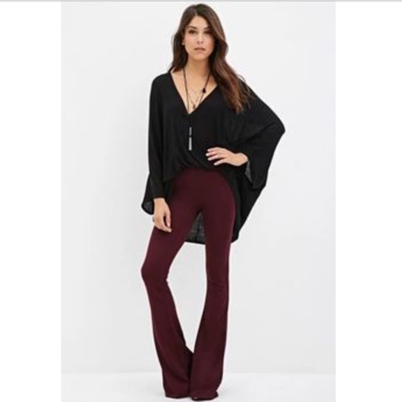 F21 High Waisted Burgundy Bell 🔔Bottoms