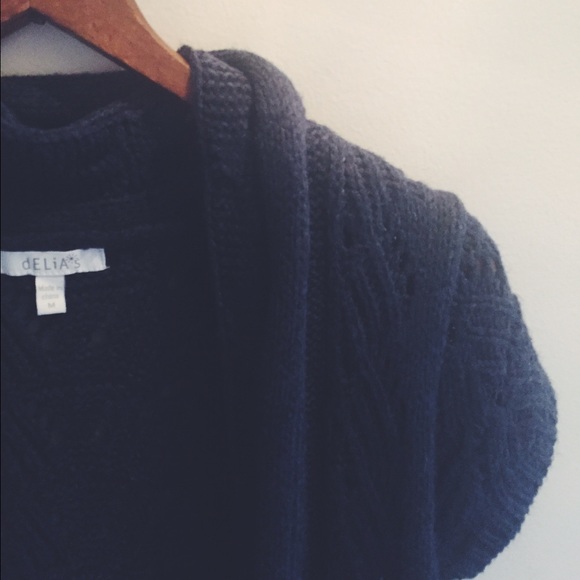 Delia's Blue Short Sleeved Knit Cardigan