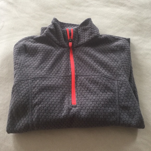 Gray fleece athletic top
