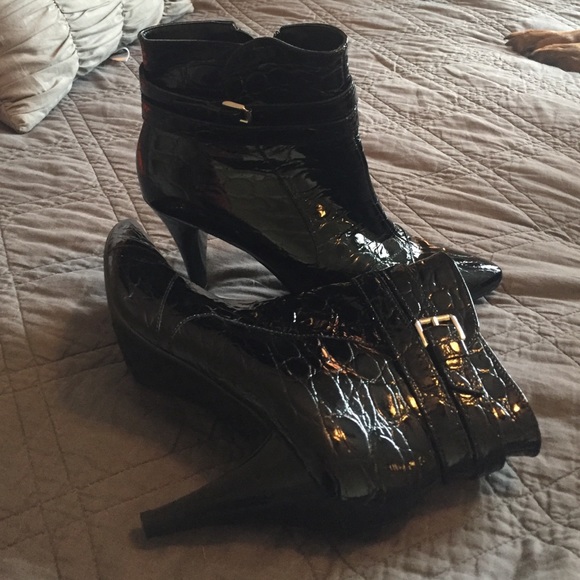 Black Ankle Booties with 3.5" Heel