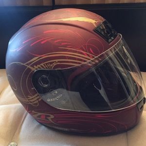 Medium Phantom motorcycle helmet in burgandy