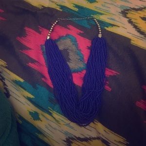 Cobalt Blue Short Chunky Necklace