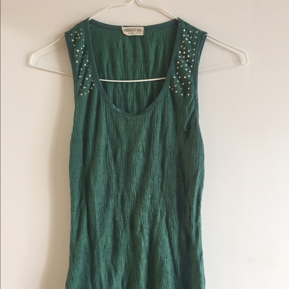 American Rag Rhinestone Tank Top in Green - Picture 3 of 3