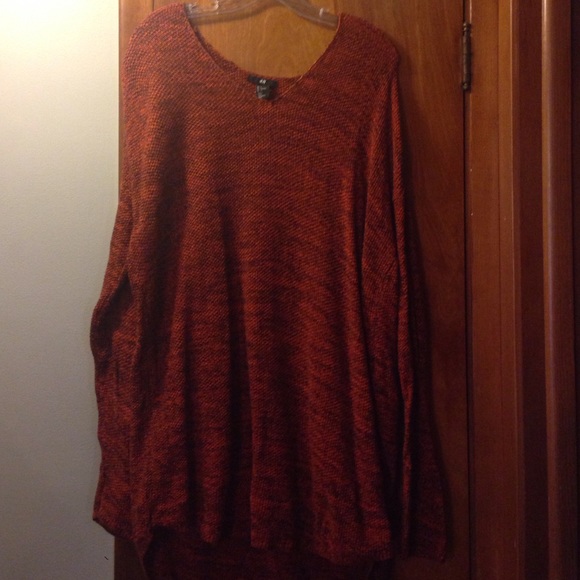 H&M knit sweater burnt orange and black large