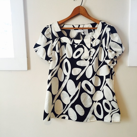 Black and White Blouse