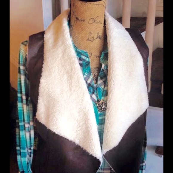 Faux Suede Sherpa Vest