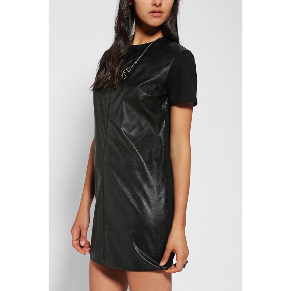 Lucca Couture Faux Leather T-Shirt Dress