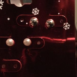 Silver Ball Earrings and Pearl Ball Earrings