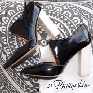 3.1 Philip Lim Black & White Platform Booties