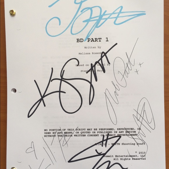 Other Twilight Saga Breaking Dawn Part 1 Movie Script Poshmark