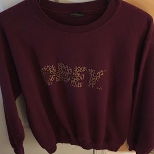 Obey maroon and cheetah sweatshirt