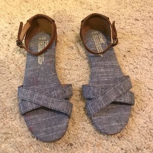 TOMS Chambray/Denim Sandals
